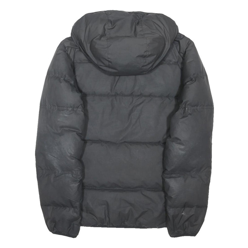 NIKE Mens Black Zip Up Puffer Jacket S Polyester Blend Hooded Casual Outerwear