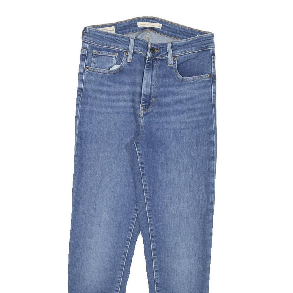 LEVI'S 721 Womens Slim Blue Denim Medium W24 L24 Slim Fit Zip Jeans