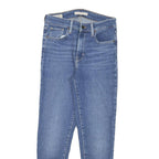 LEVI'S 721 Womens Slim Blue Denim Medium W24 L24 Slim Fit Zip Jeans