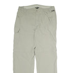 FIVE CONTINENTS Mens Cotton Blend Relaxed Beige Cargo Trousers W38 L34 Zip