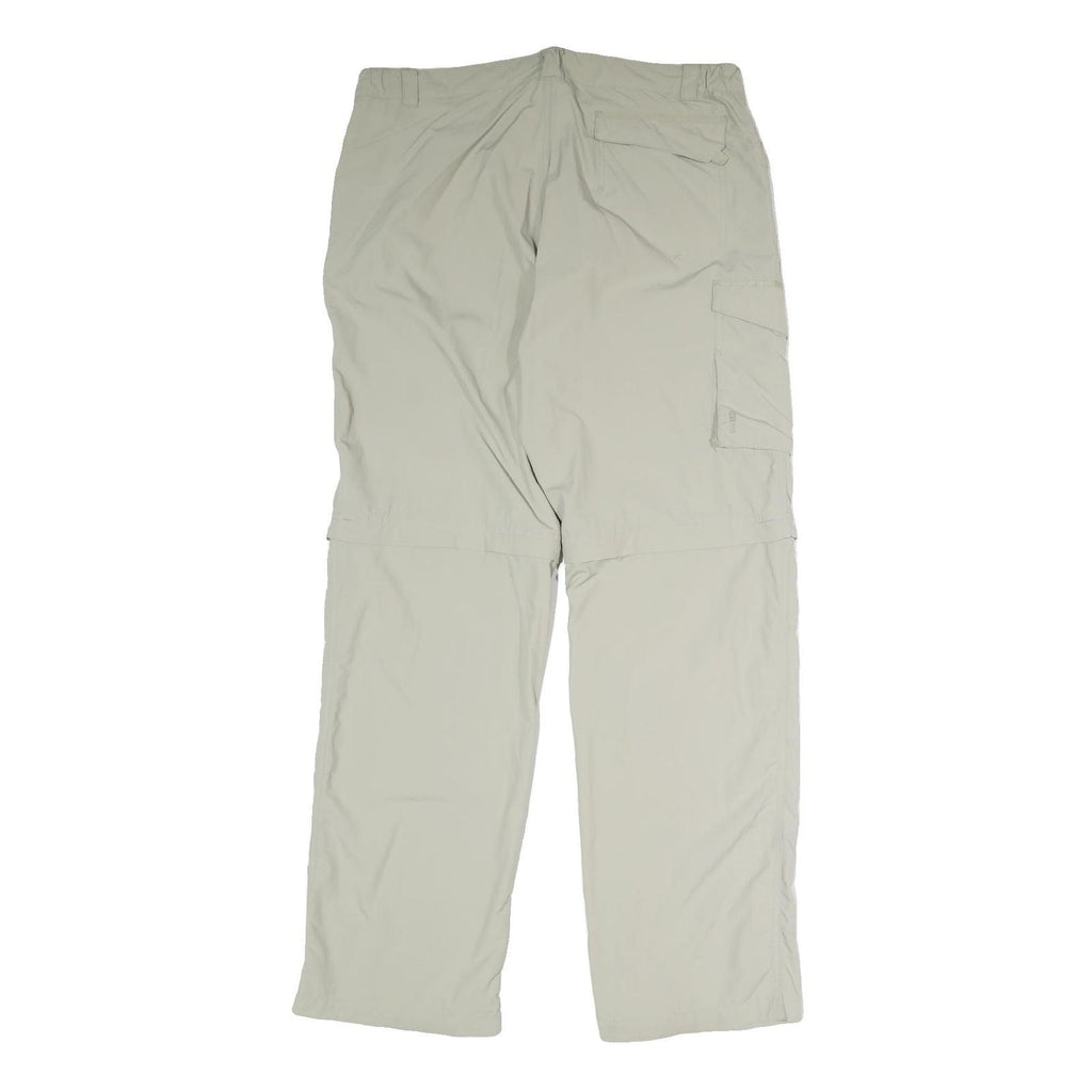 FIVE CONTINENTS Mens Cotton Blend Relaxed Beige Cargo Trousers W38 L34 Zip