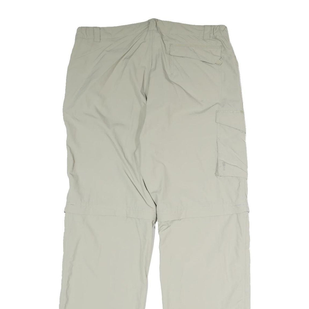 FIVE CONTINENTS Mens Cotton Blend Relaxed Beige Cargo Trousers W38 L34 Zip