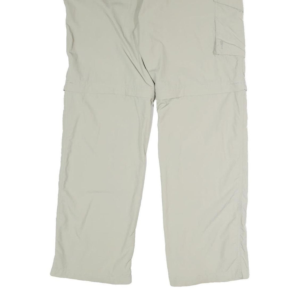 FIVE CONTINENTS Mens Cotton Blend Relaxed Beige Cargo Trousers W38 L34 Zip