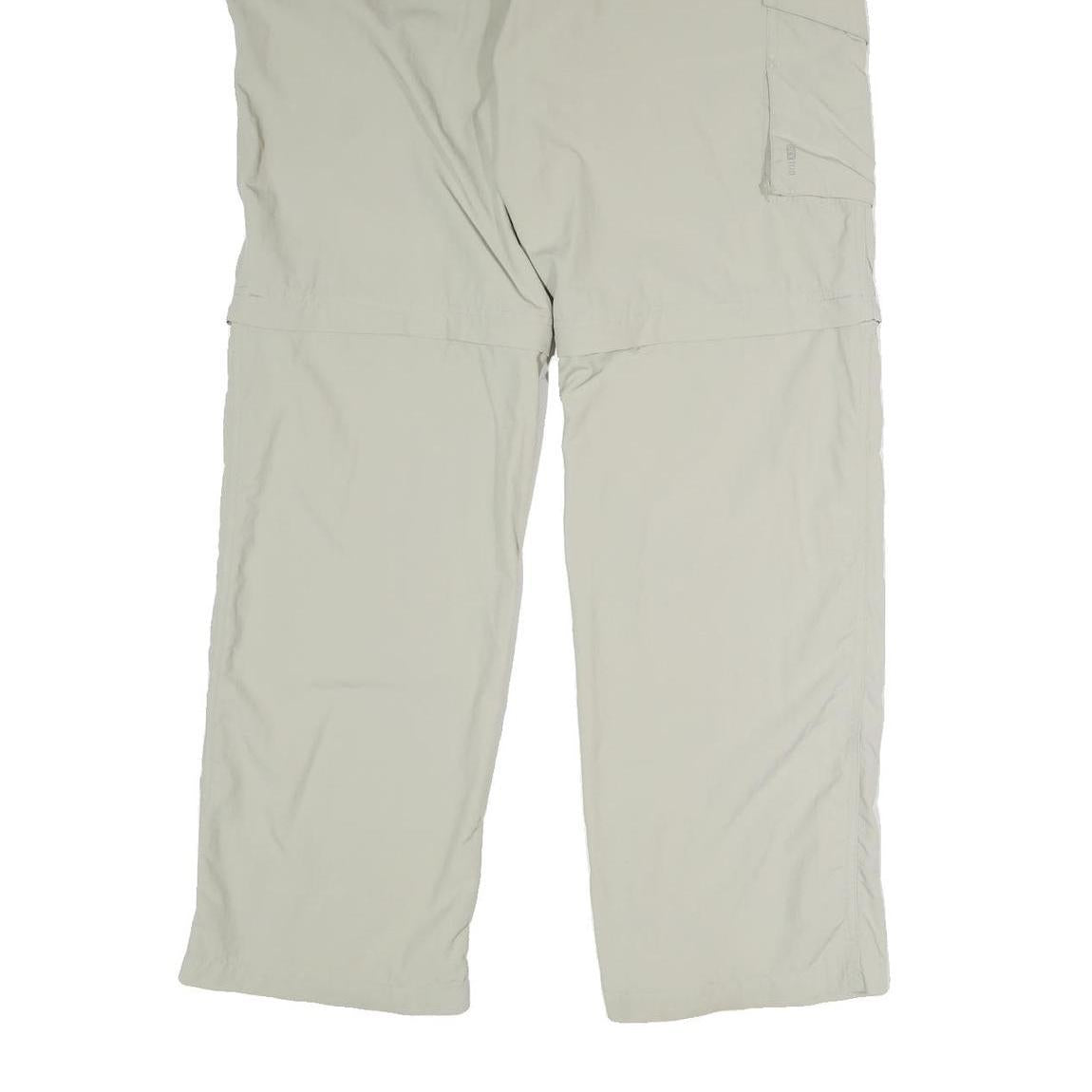 FIVE CONTINENTS Mens Cotton Blend Relaxed Beige Cargo Trousers W38 L34 Zip