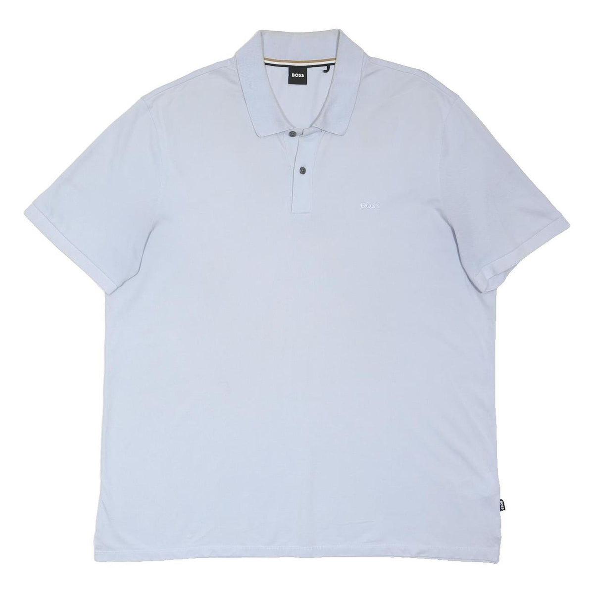 BOSS Mens Light Blue Polo Shirt 3XL Cotton Blend Short Sleeve Basic Classic