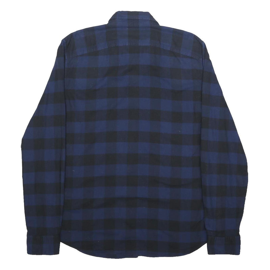 TIMBERLAND Mens Blue & Black Check Shirt L Button Down Casual Cotton