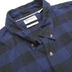 TIMBERLAND Mens Blue & Black Check Shirt L Button Down Casual Cotton