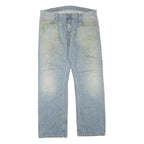 CARHARTT Mens Jeans Light Blue Regular Straight Denim Stone Wash W40 L32