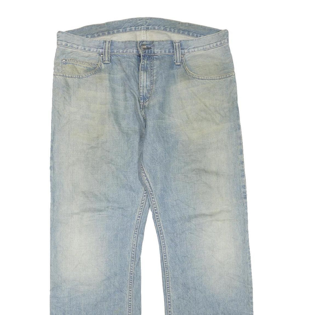 CARHARTT Mens Jeans Light Blue Regular Straight Denim Stone Wash W40 L32