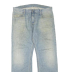 CARHARTT Mens Jeans Light Blue Regular Straight Denim Stone Wash W40 L32