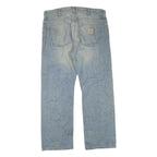 CARHARTT Mens Jeans Light Blue Regular Straight Denim Stone Wash W40 L32
