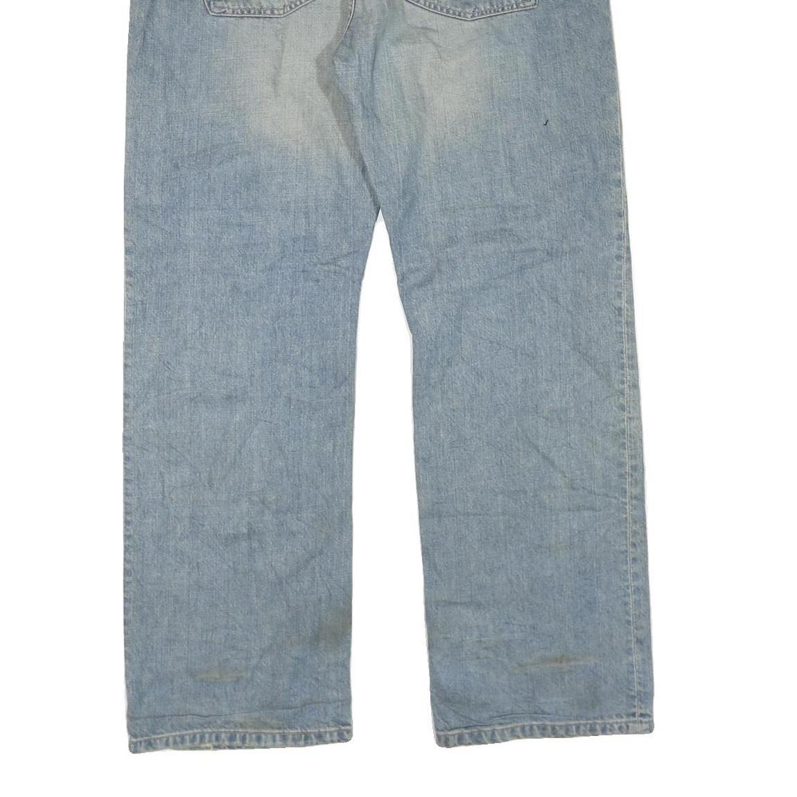 CARHARTT Mens Jeans Light Blue Regular Straight Denim Stone Wash W40 L32