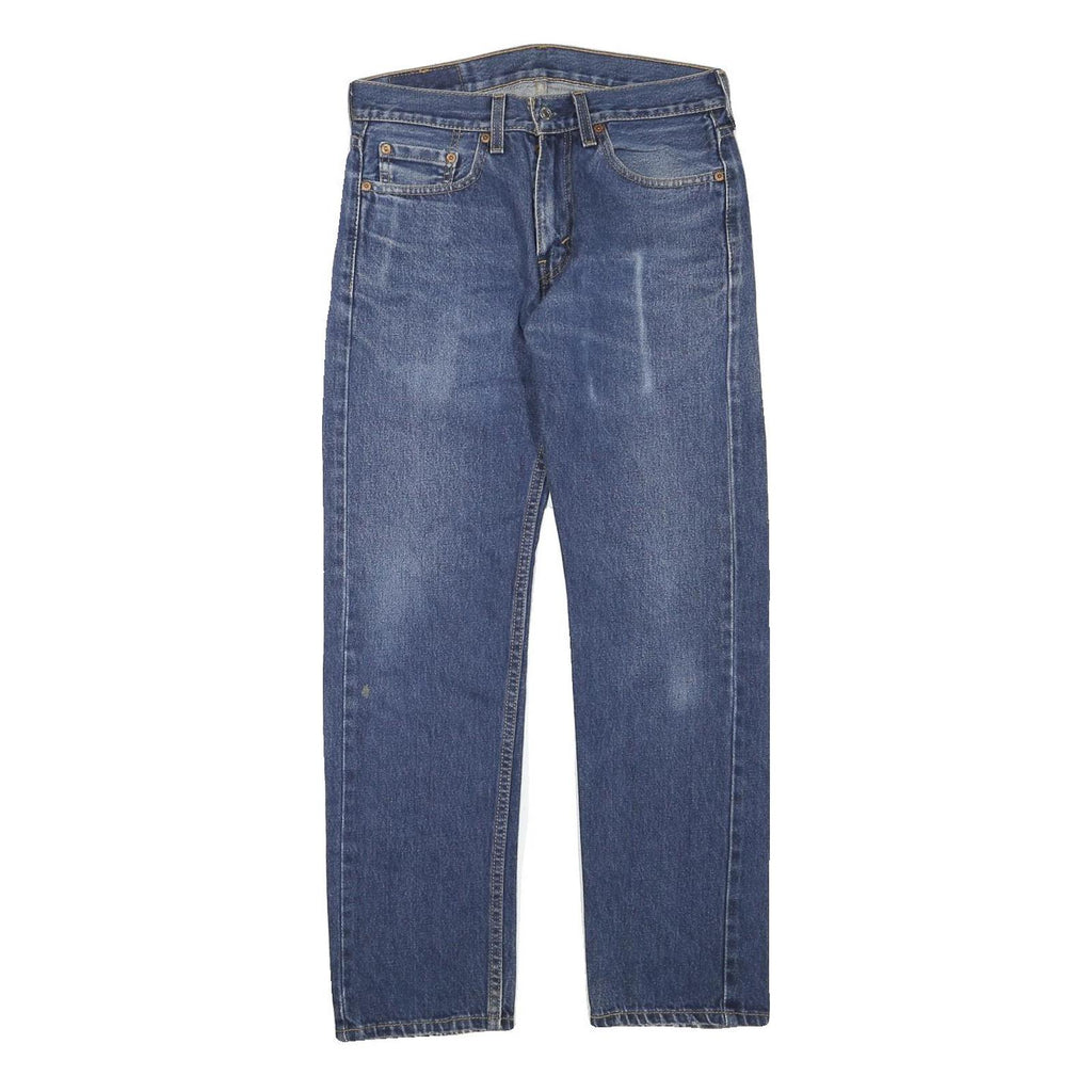 LEVI'S 505 Mens Jeans Blue Regular Straight Denim Medium W30 L27 Classic Fit Zip