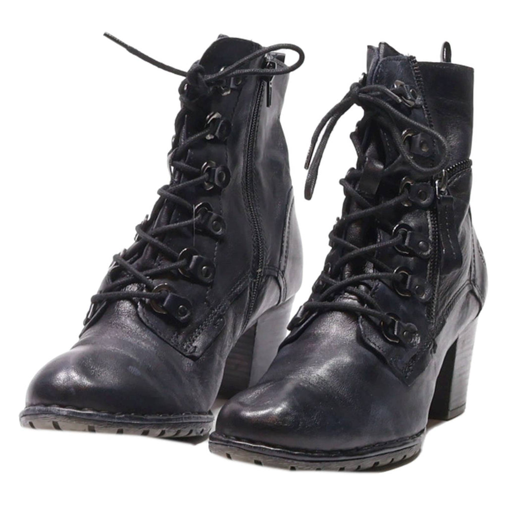 BUGATTI Lace-Up Boots Black Leather Womens UK 7