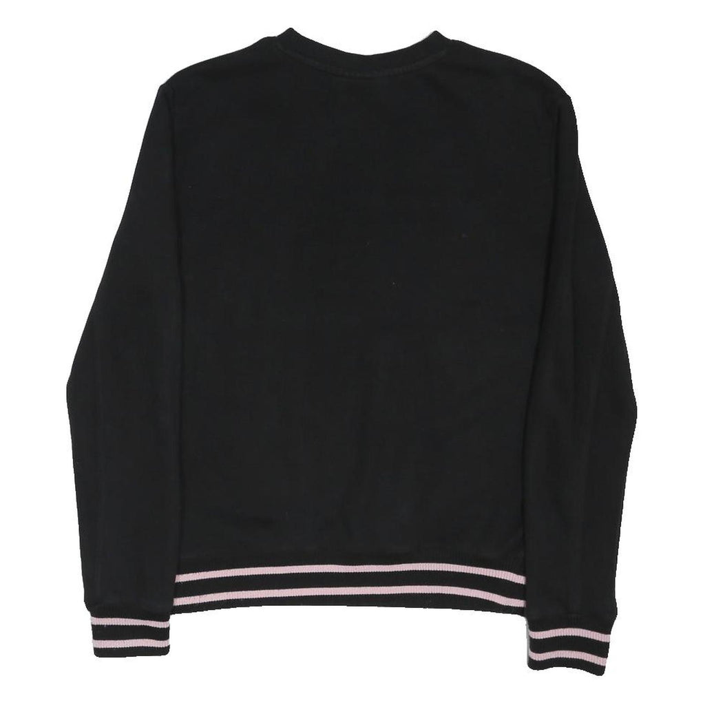 FILA Womens Black Multicoloured Logo Crew Neck M Sweatshirt Cotton Blend Casual