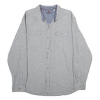 WOOLRICH Mens Grey Cotton Shirt XL Classic Button Pocket Workwear Casual