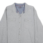 WOOLRICH Mens Grey Cotton Shirt XL Classic Button Pocket Workwear Casual