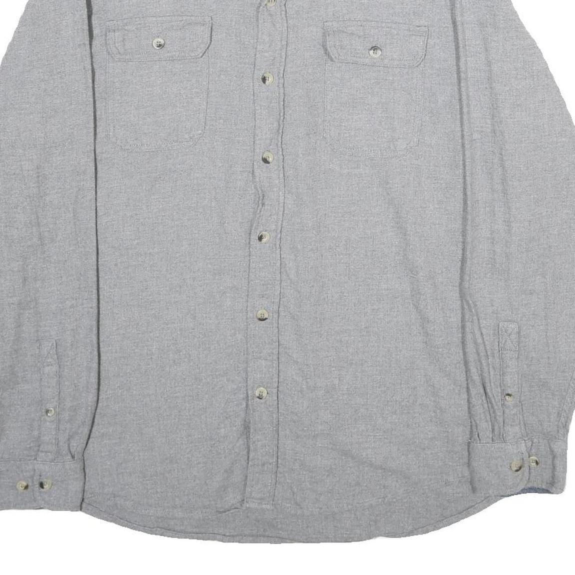 WOOLRICH Mens Grey Cotton Shirt XL Classic Button Pocket Workwear Casual