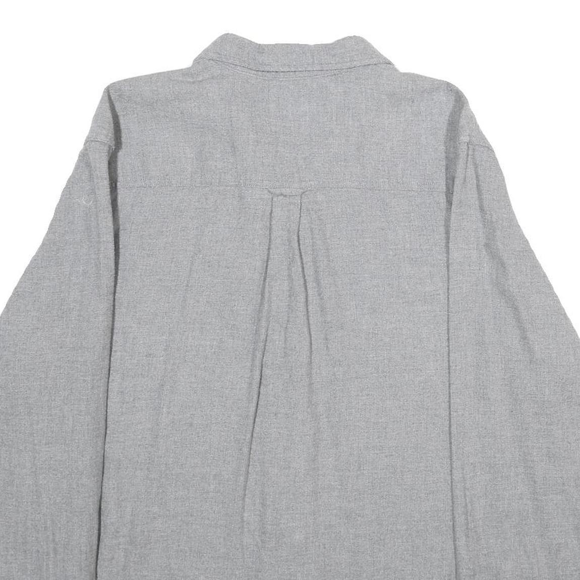 WOOLRICH Mens Grey Cotton Shirt XL Classic Button Pocket Workwear Casual