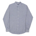 TOMMY HILFIGER Mens Blue Check Shirt L Classic Cotton Long Sleeve Button-Up