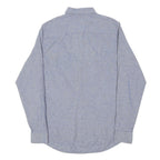 TOMMY HILFIGER Mens Blue Check Shirt L Classic Cotton Long Sleeve Button-Up