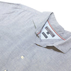 TOMMY HILFIGER Mens Blue Check Shirt L Classic Cotton Long Sleeve Button-Up