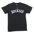 MAJESTIC Mens Black Rockies Graphic T-Shirt M Short Sleeve Crew Neck Sportswear