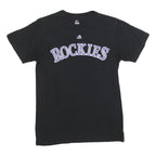 MAJESTIC Mens Black Rockies Graphic T-Shirt M Short Sleeve Crew Neck Sportswear