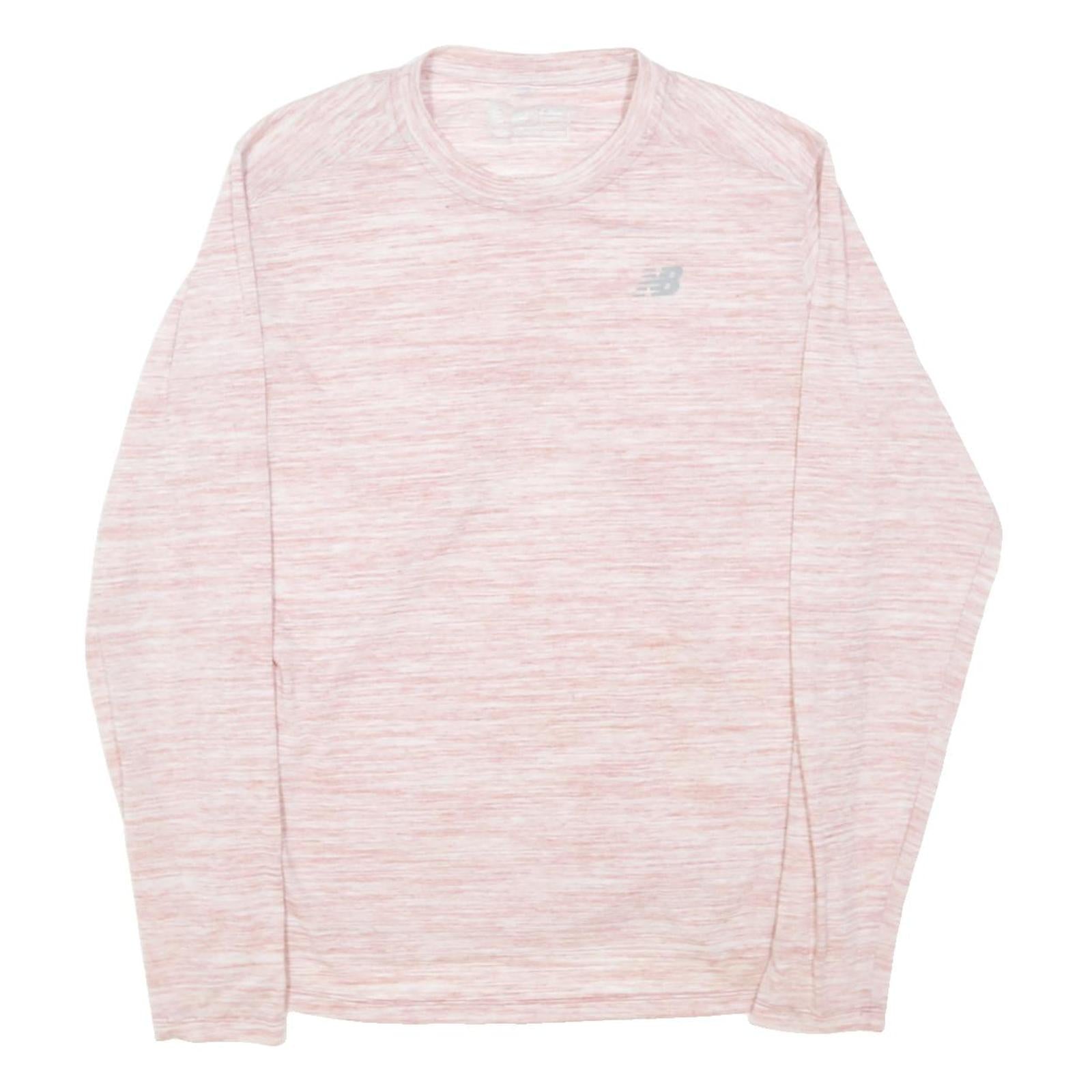 NEW BALANCE Mens Pink Athletic Long Sleeve Crew Neck T-Shirt L Cotton Blend