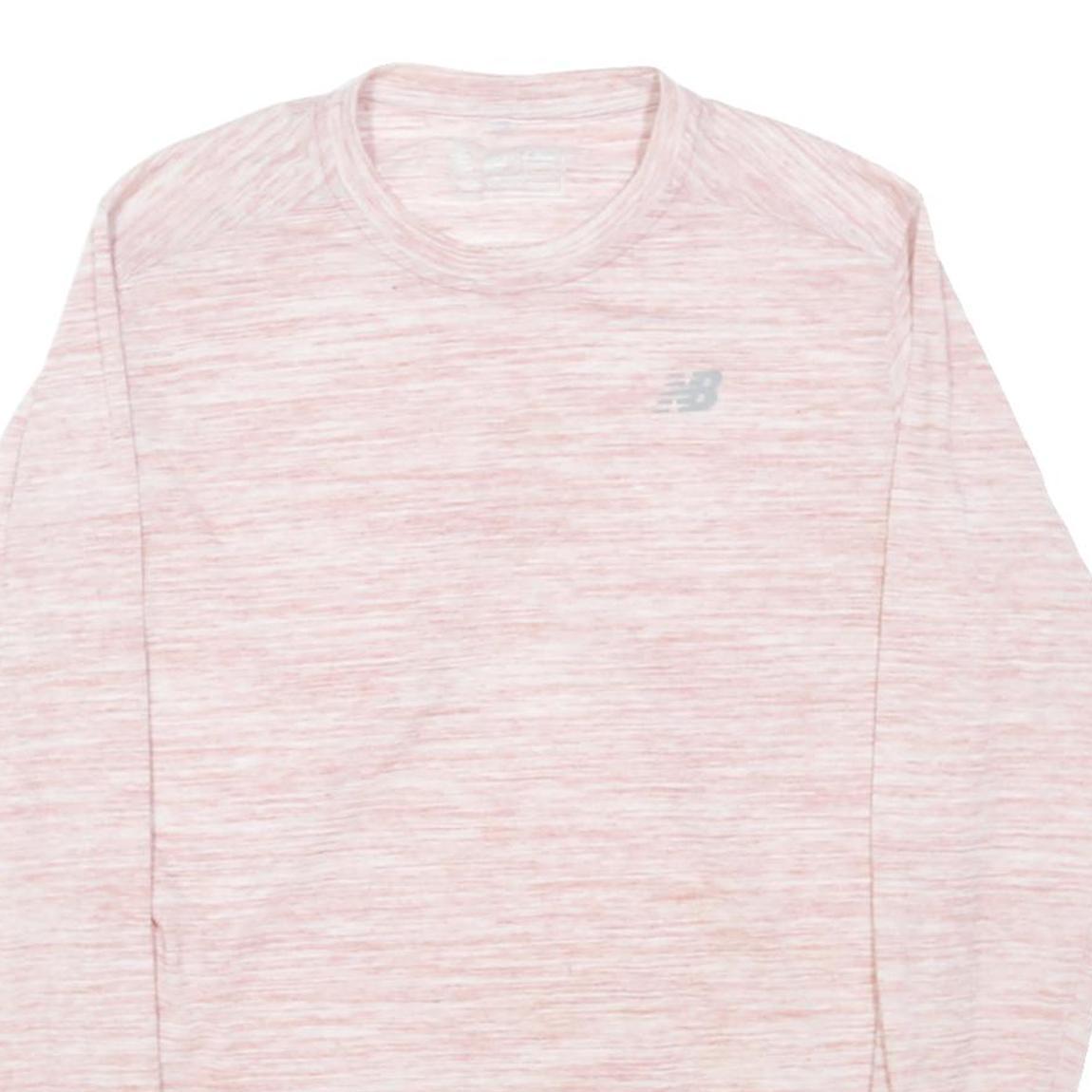 NEW BALANCE Mens Pink Athletic Long Sleeve Crew Neck T-Shirt L Cotton Blend