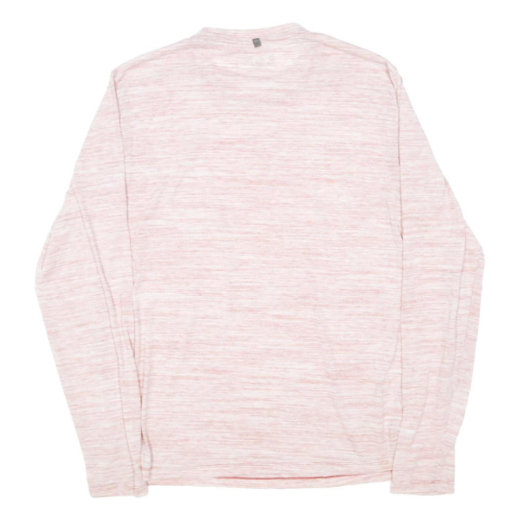 NEW BALANCE Mens Pink Athletic Long Sleeve Crew Neck T-Shirt L Cotton Blend