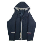 REEBOK Mens Puffer Jacket Blue Hooded L