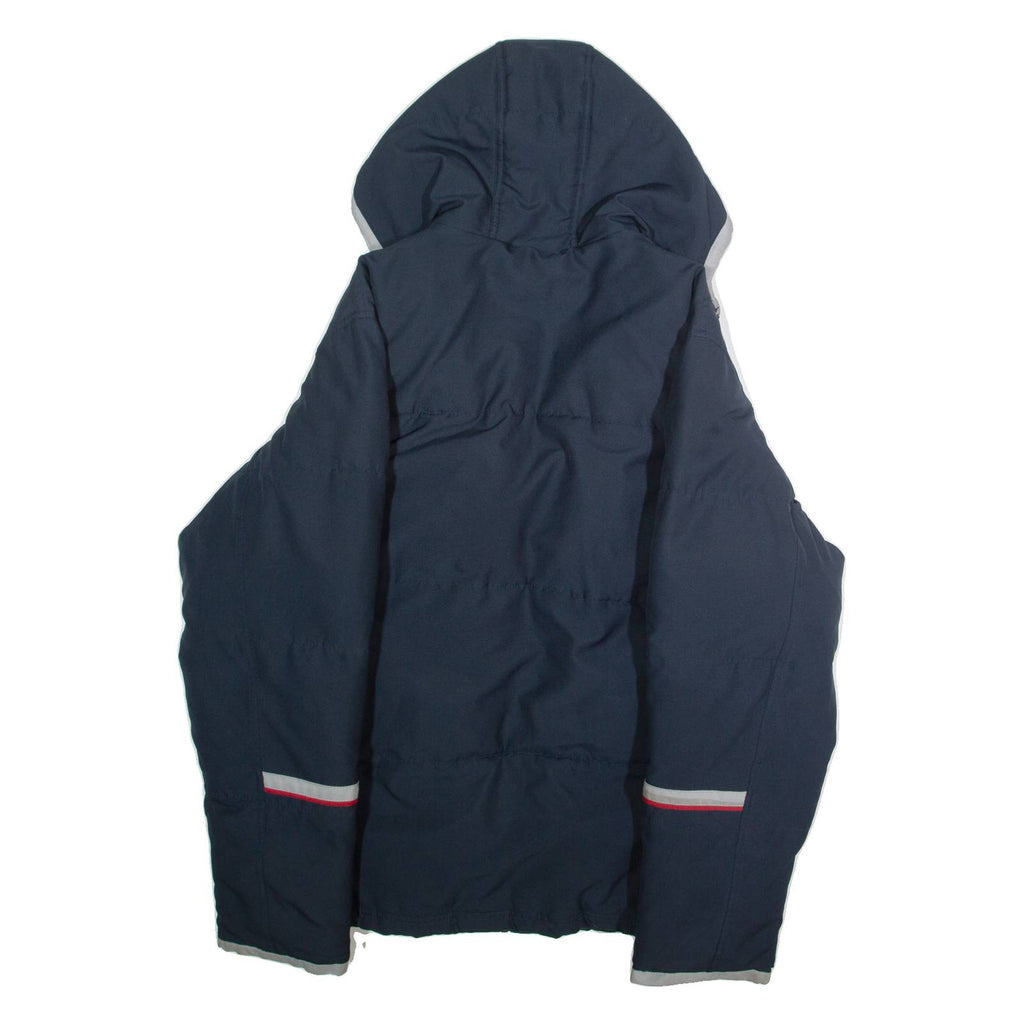 REEBOK Mens Puffer Jacket Blue Hooded L