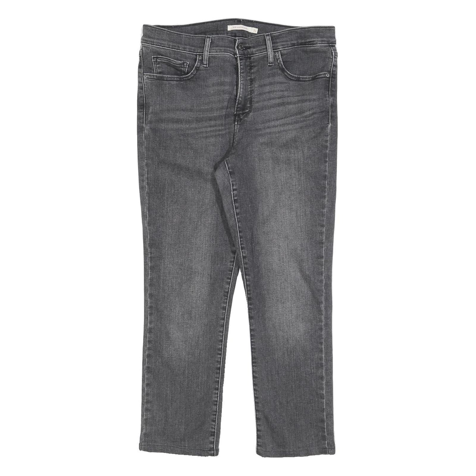 LEVI'S 312 Womens Slim Grey Denim Slim Jeans W31 L25 Stylish Cotton Blend Zip