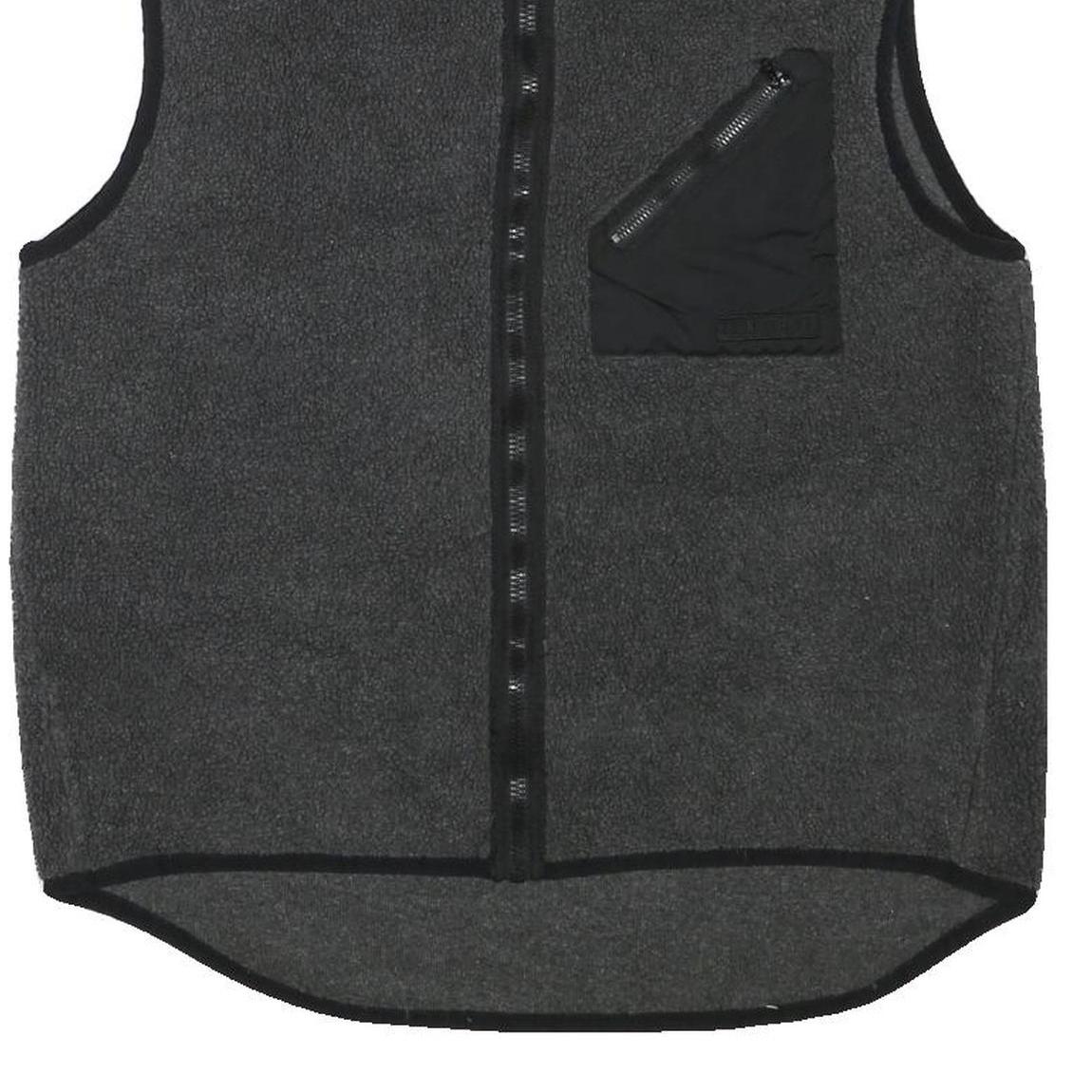 TOMMY HILFIGER Mens Grey & Black Sleeveless Jacket XL Polyester Blend Zip Pocket