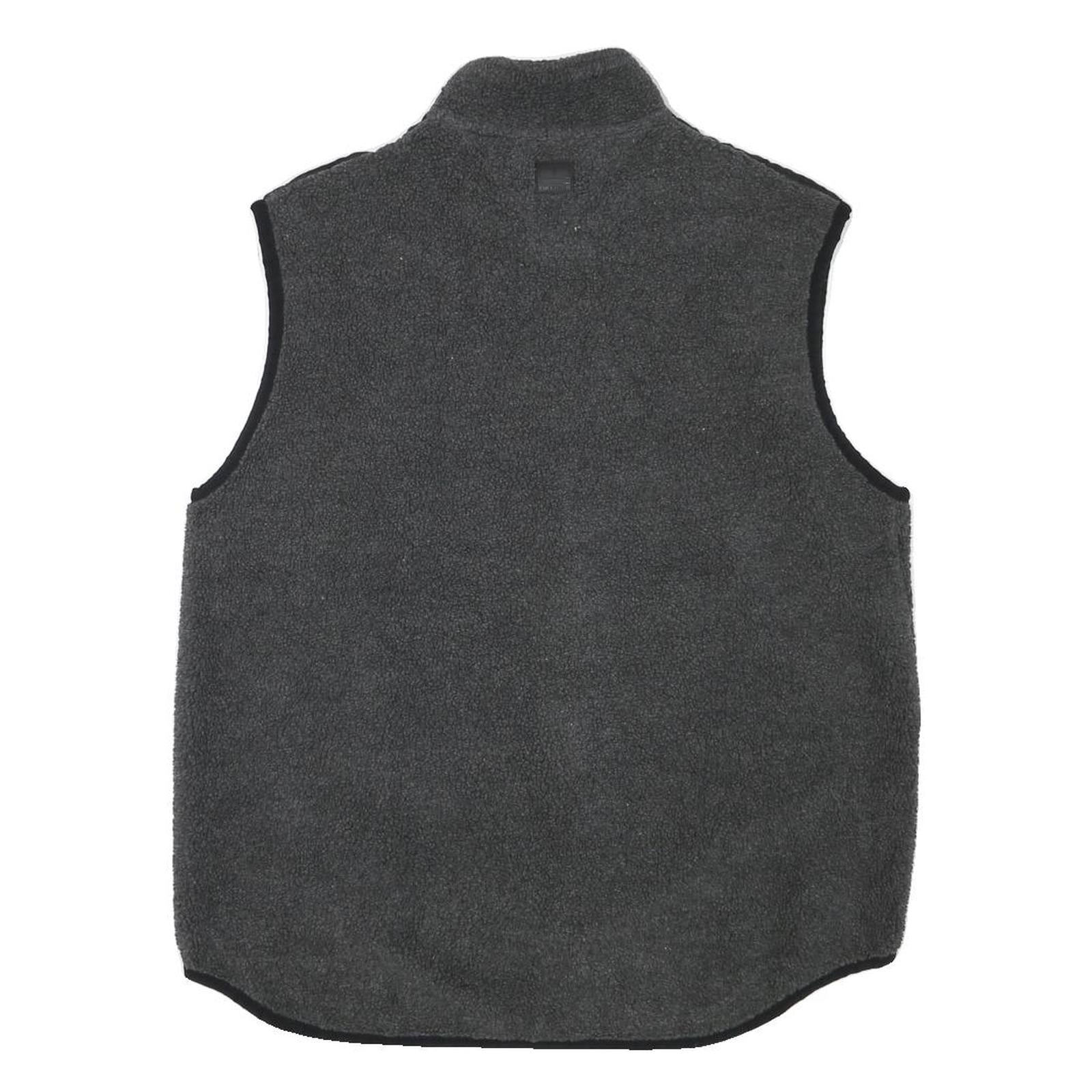 TOMMY HILFIGER Mens Grey & Black Sleeveless Jacket XL Polyester Blend Zip Pocket