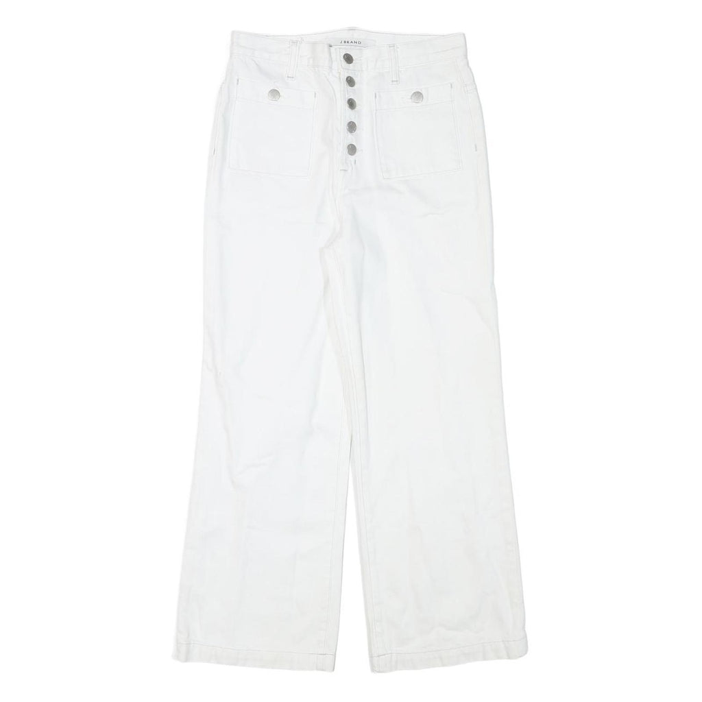 J BRAND Womens White Regular Fit Wide-Leg Denim Jeans W27 L24 Button Closure