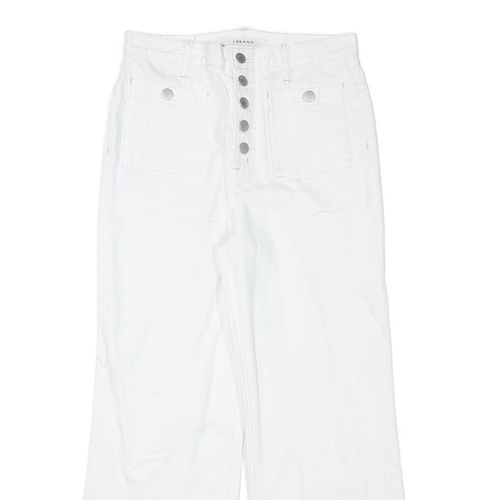 J BRAND Womens White Regular Fit Wide-Leg Denim Jeans W27 L24 Button Closure