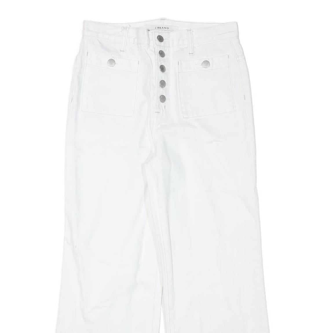 J BRAND Womens White Regular Fit Wide-Leg Denim Jeans W27 L24 Button Closure