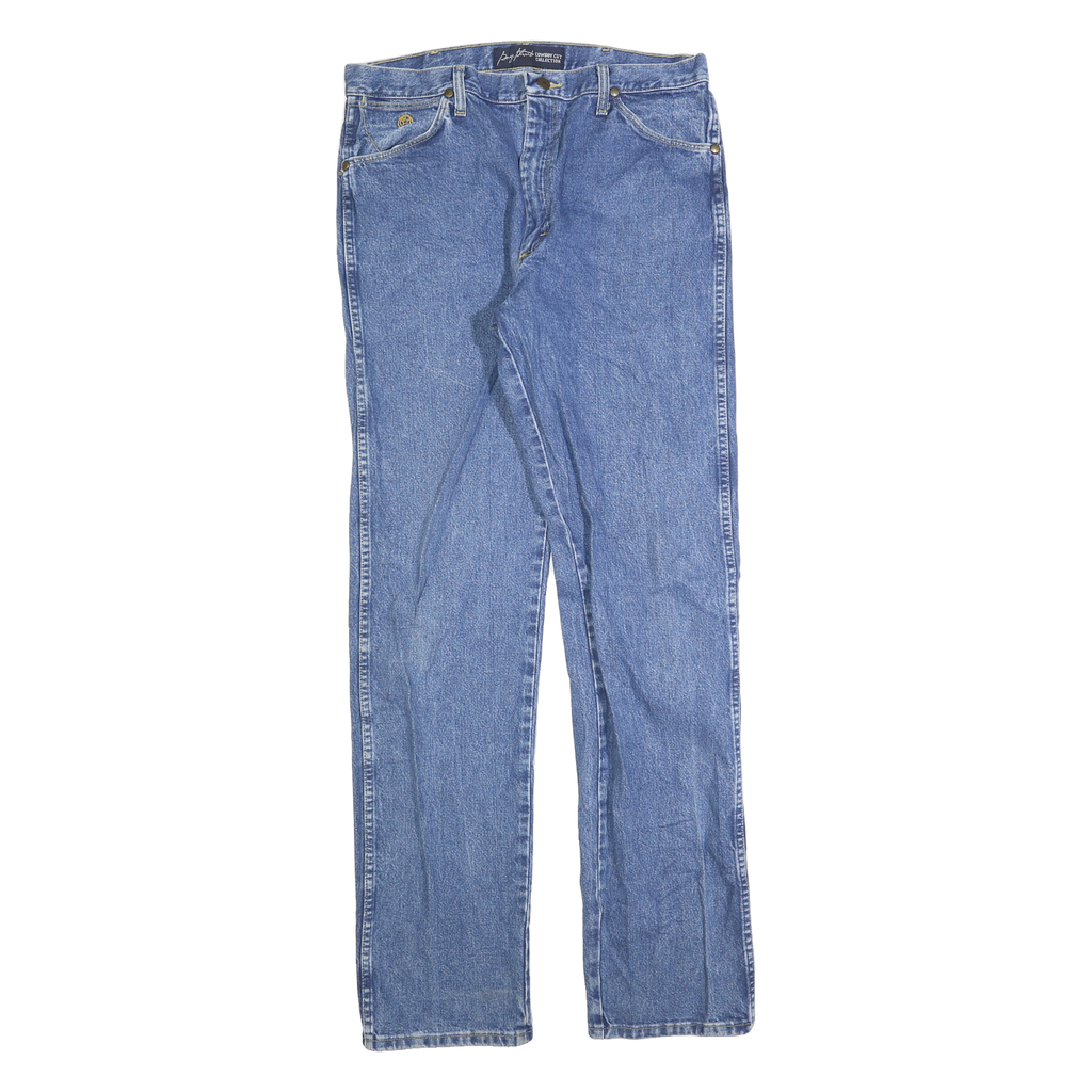 WRANGLER Mens Regular Blue Denim Classic Jeans Zip W35 L36 Relaxed Fit