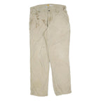CARHARTT Mens Cotton Blend Beige Relaxed Fit Straight Trousers W34 L32 Casual