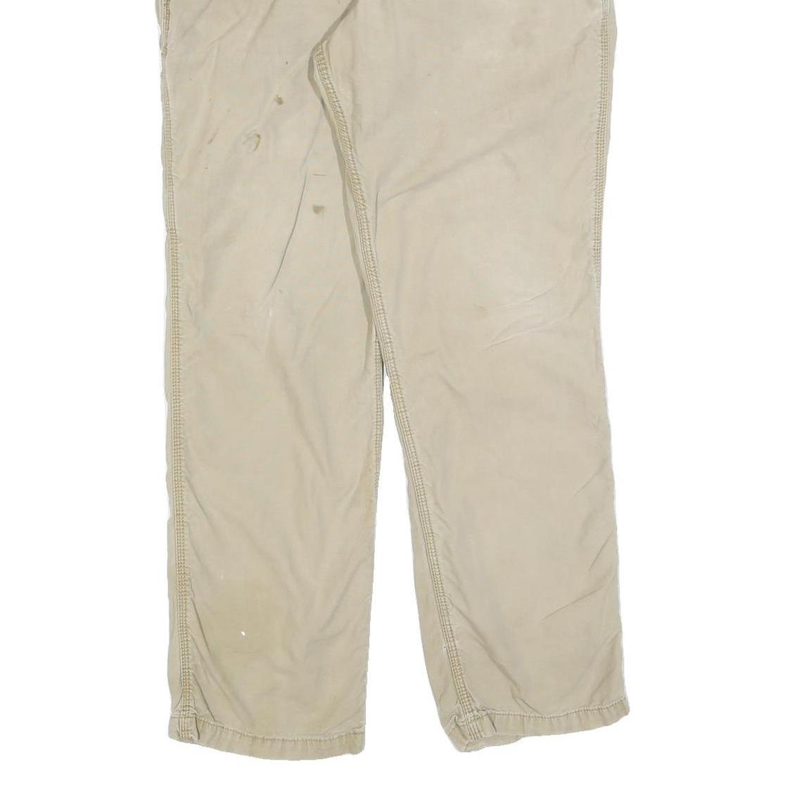 CARHARTT Mens Cotton Blend Beige Relaxed Fit Straight Trousers W34 L32 Casual