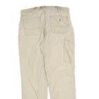 CARHARTT Mens Cotton Blend Beige Relaxed Fit Straight Trousers W34 L32 Casual