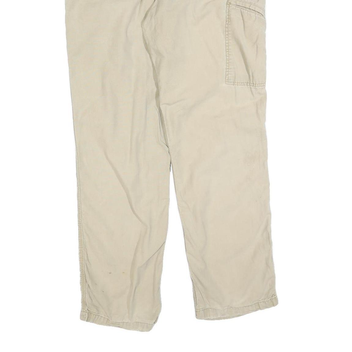 CARHARTT Mens Cotton Blend Beige Relaxed Fit Straight Trousers W34 L32 Casual