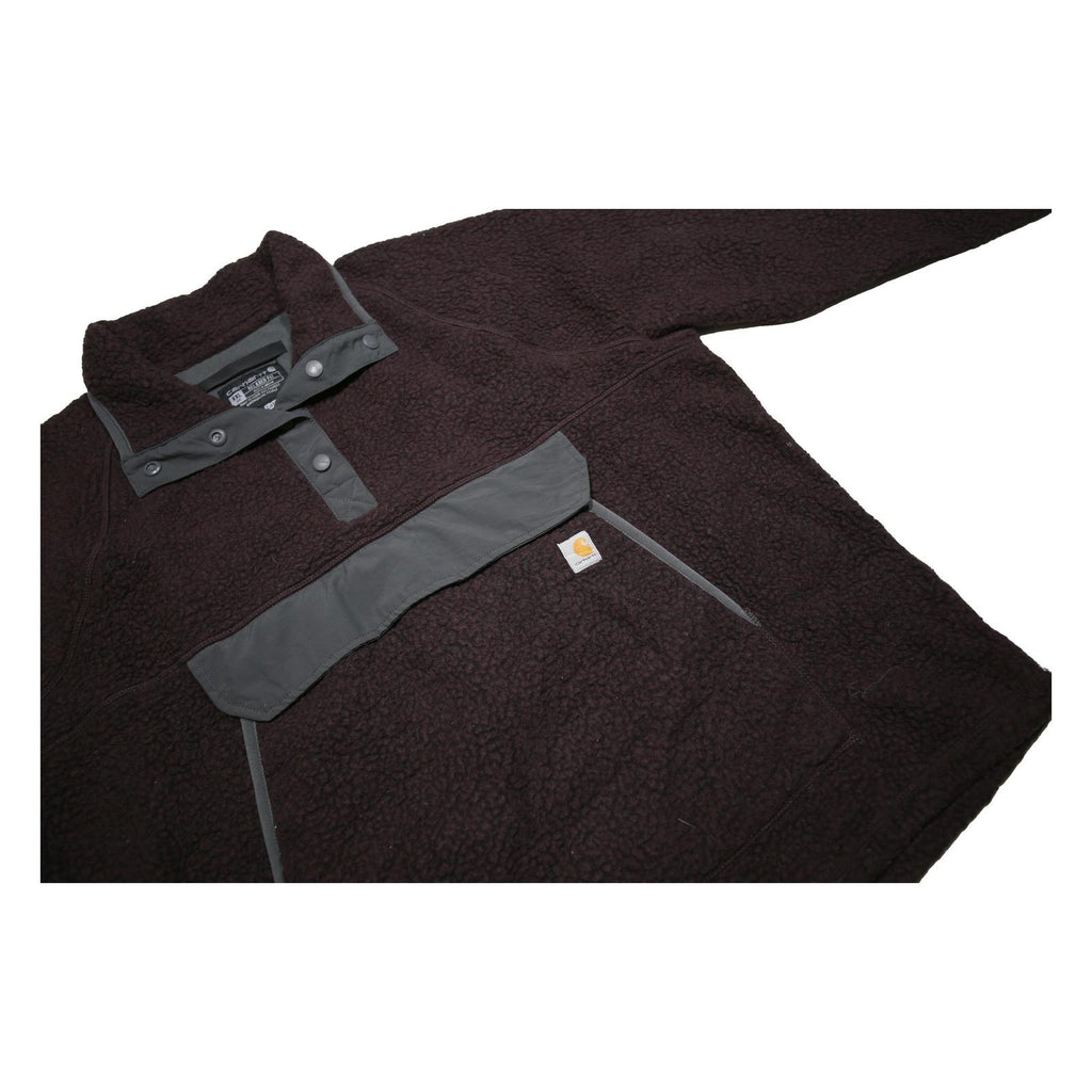 CARHARTT Womens Black & Grey Fleece 2XL Button Polyester Outdoor Casual Jacket