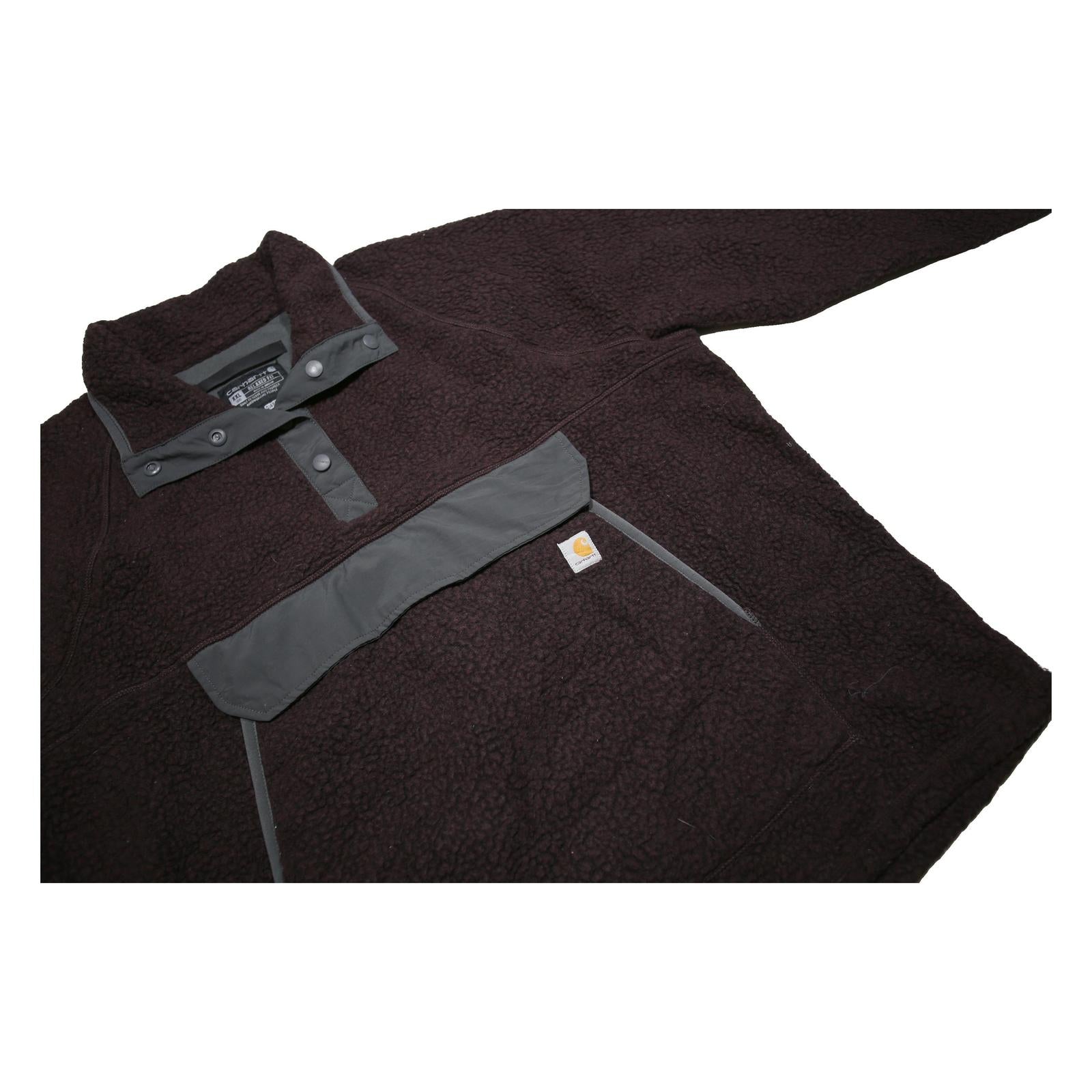 CARHARTT Womens Black & Grey Fleece 2XL Button Polyester Outdoor Casual Jacket