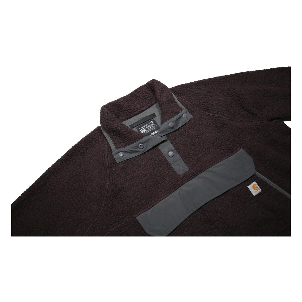 CARHARTT Womens Black & Grey Fleece 2XL Button Polyester Outdoor Casual Jacket