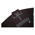 CARHARTT Womens Black & Grey Fleece 2XL Button Polyester Outdoor Casual Jacket