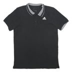 ADIDAS Mens Black & Grey Short Sleeve Polo Shirt S Climacool Comfort