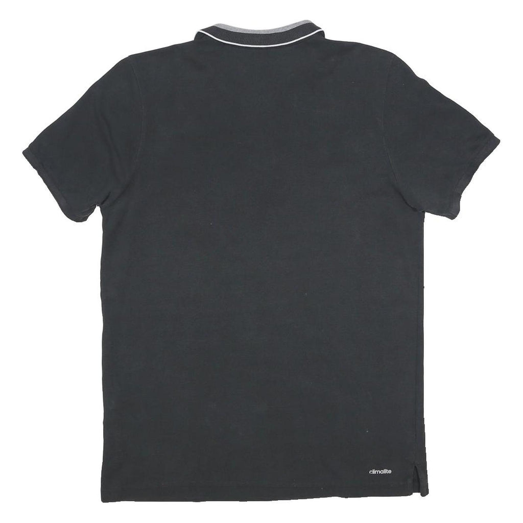 ADIDAS Mens Black & Grey Short Sleeve Polo Shirt S Climacool Comfort